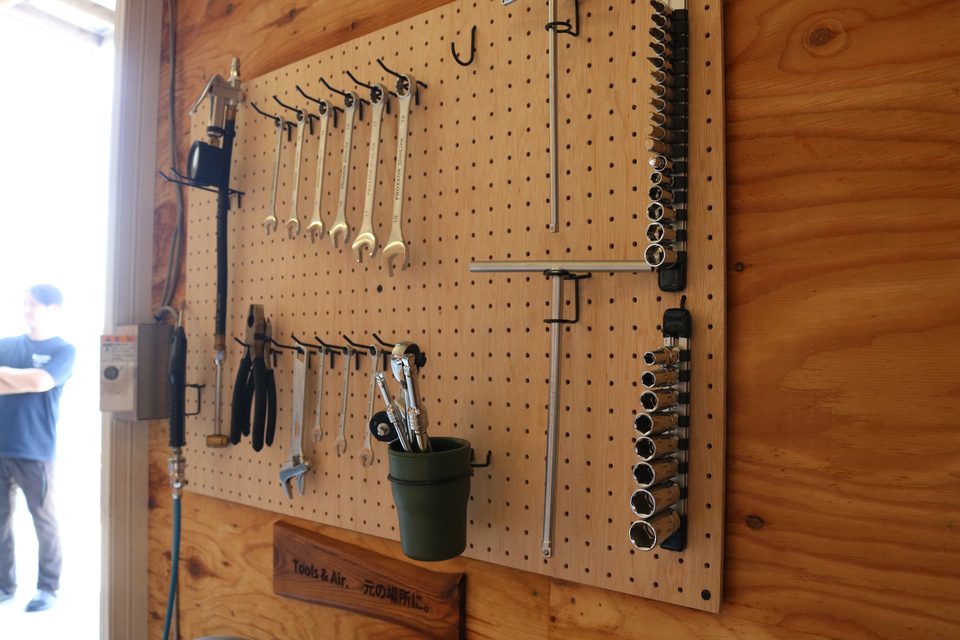 工具のペグボード